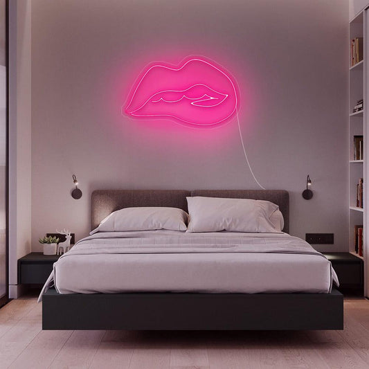 'Biting Lip' LED Neon Sign