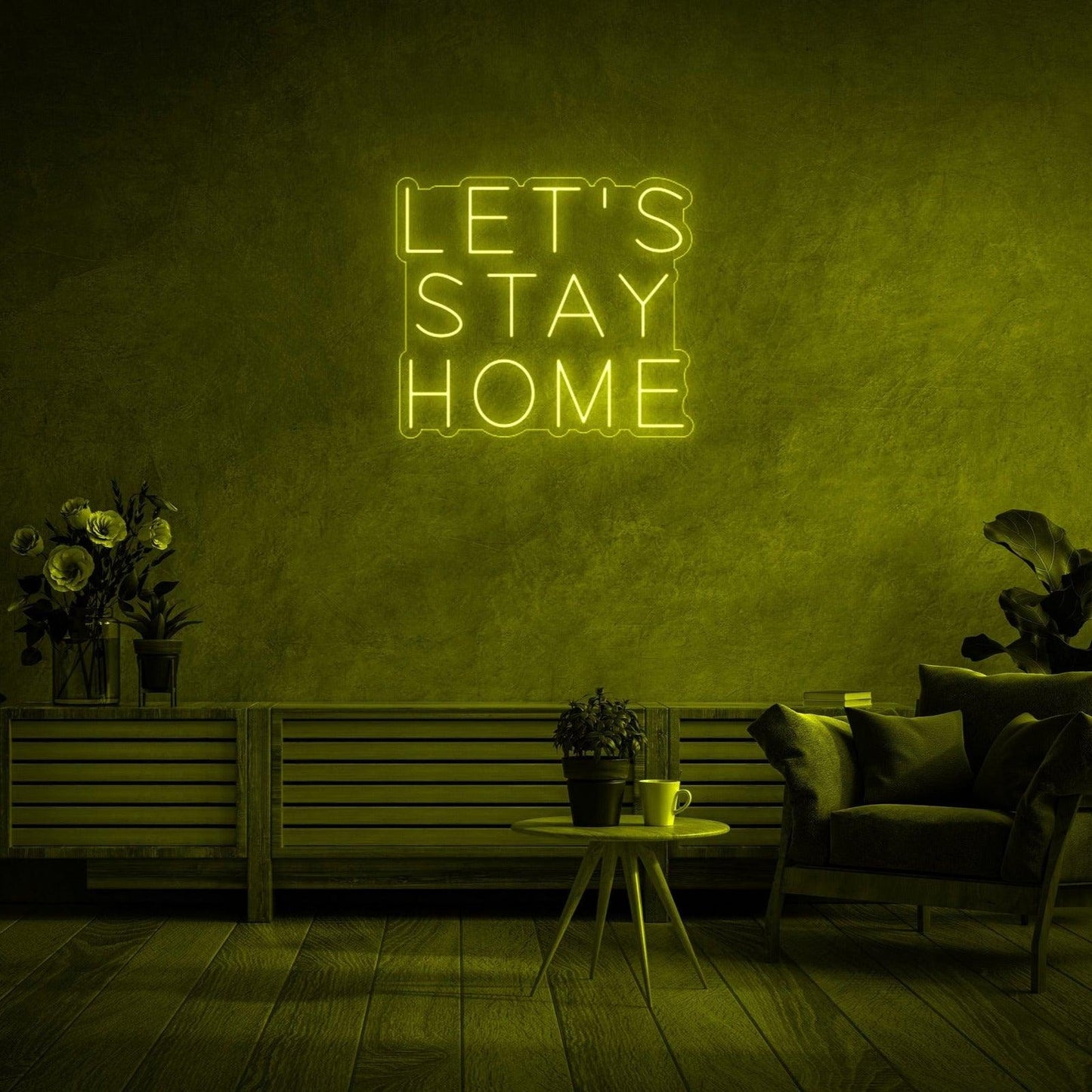 'Let's Stay Home' LED Neon Sign