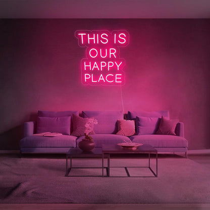 'This Is Our Happy Place' LED Neon Sign